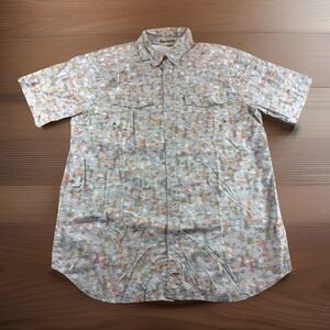 ExOfficio Estacado Vented Shirt Mens XL Gray Trout Fishing Outdoors Short Sleeve